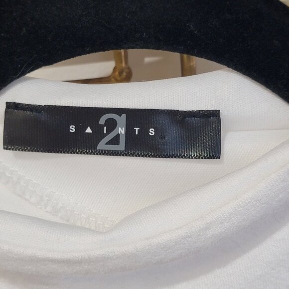 Sleeveless Bodysuite High Neck White Medium Layering Minimalist Preppy - Picture 7 of 10